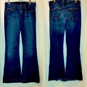 Wide leg flare jeans, size 27.
